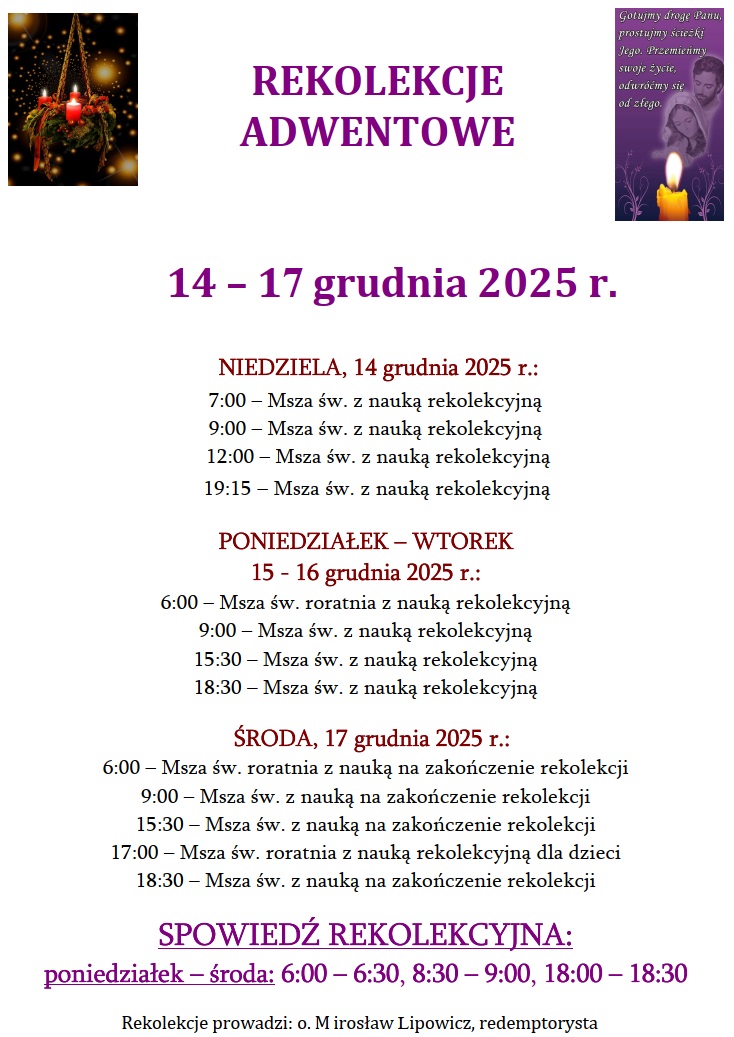 Rekolekcje adwentowe 2025